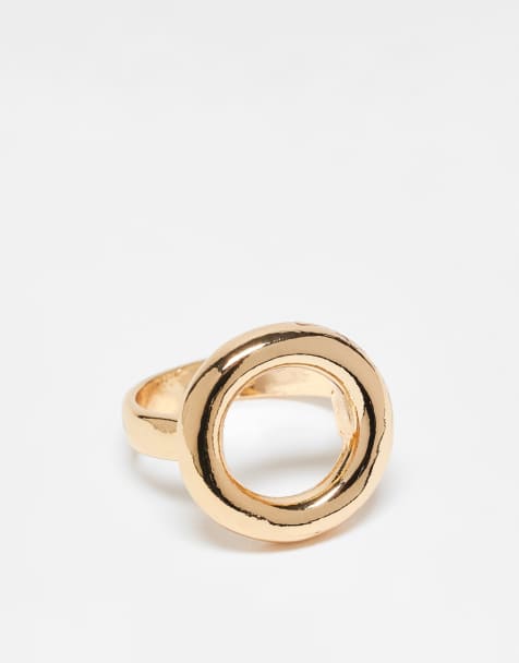 DesignB London molten statement  ring in gold - view 1