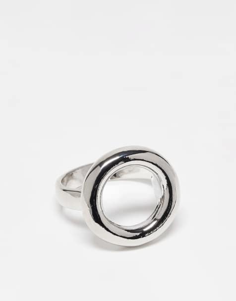 DesignB London molten statement  ring in silver - view 1