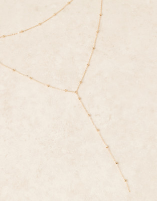 Designb London Multilayered Effect Lariat Necklace In Gold