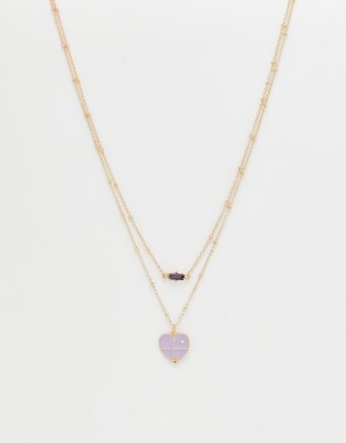 Designb London Multipack Crystal And Heart Necklaces In Gold