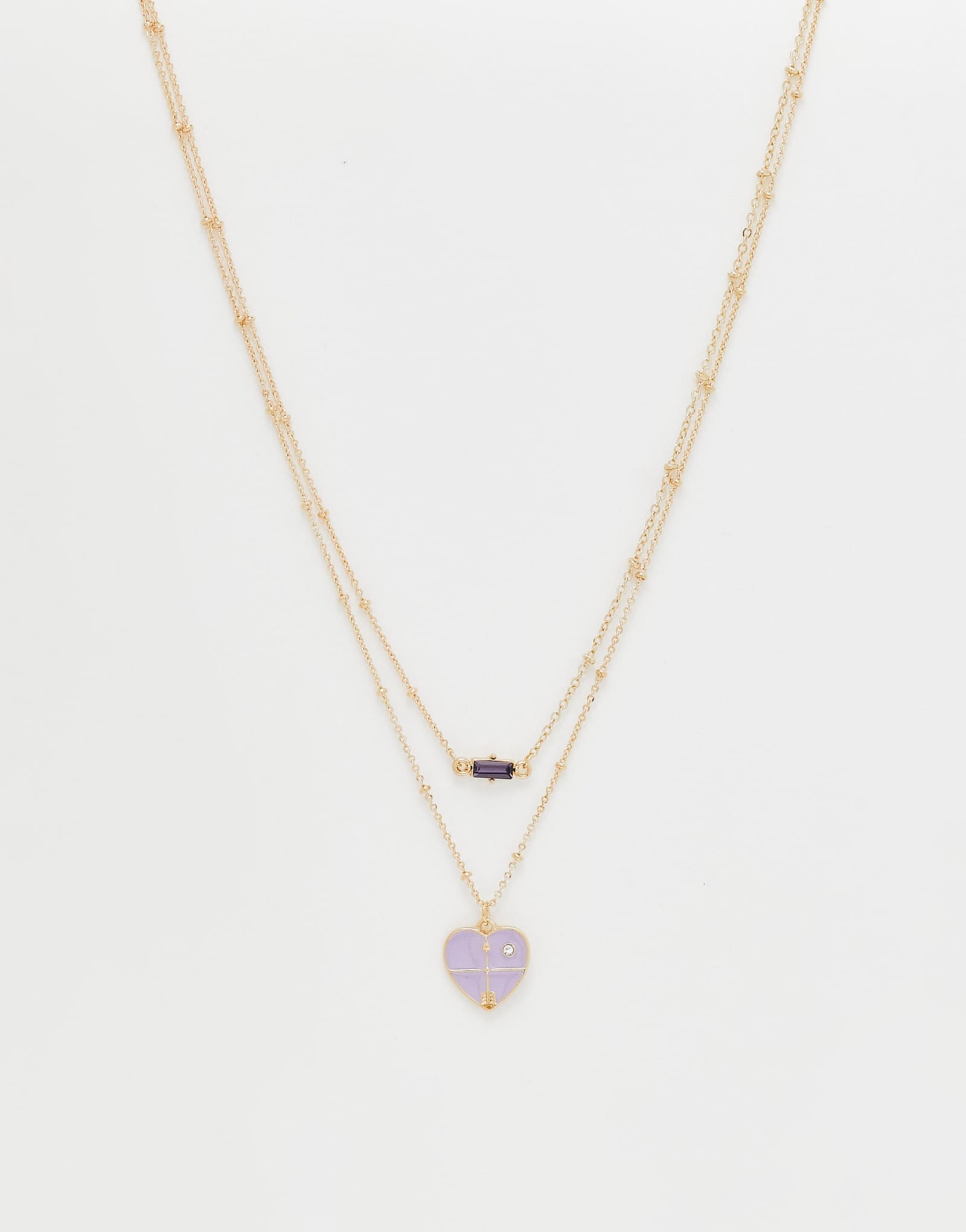 Золотые ожерелья DesignB London multipack с кристаллами и сердечками в золоте 