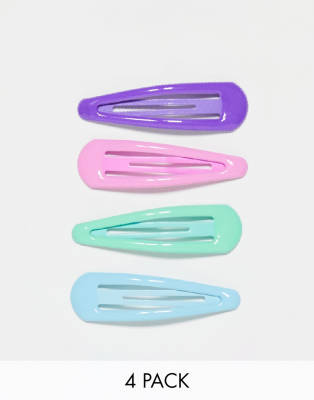 DesignB London multipack of hair slides in pop colours - ASOS Price Checker