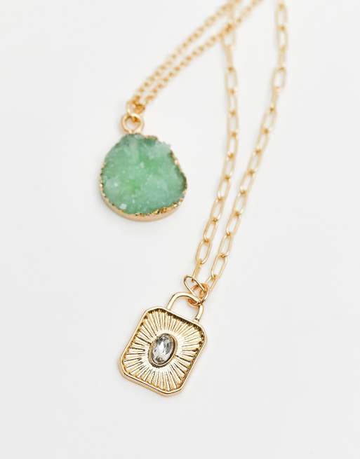 Faux stone online necklace