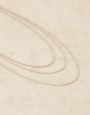 Designb London Multirow Chain Necklace In Silver