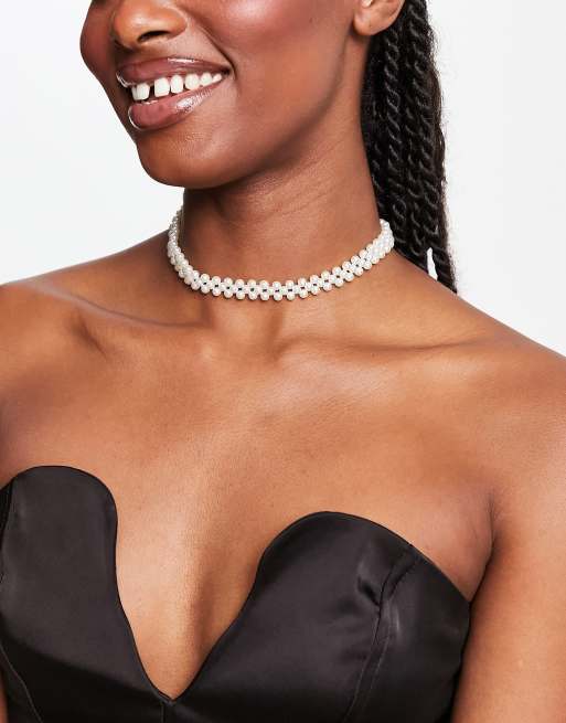 DesignB London – Naszyjnik typu choker z perełek, 4 z 4