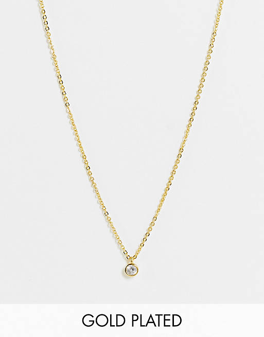 DesignB London necklace with crystal pendant in gold plate