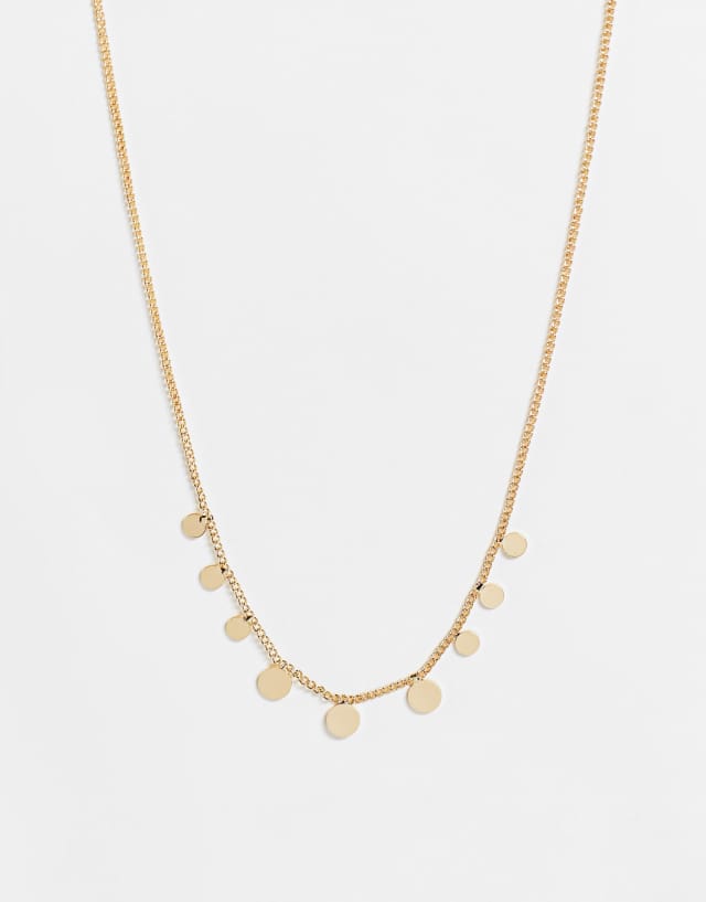 DesignB London necklace with disc charms in gold tone