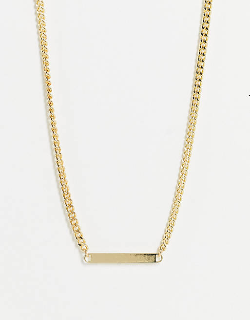 DesignB London necklace with flat pendant in gold