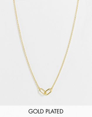 DesignB London necklace with interlocking pendant in gold plate