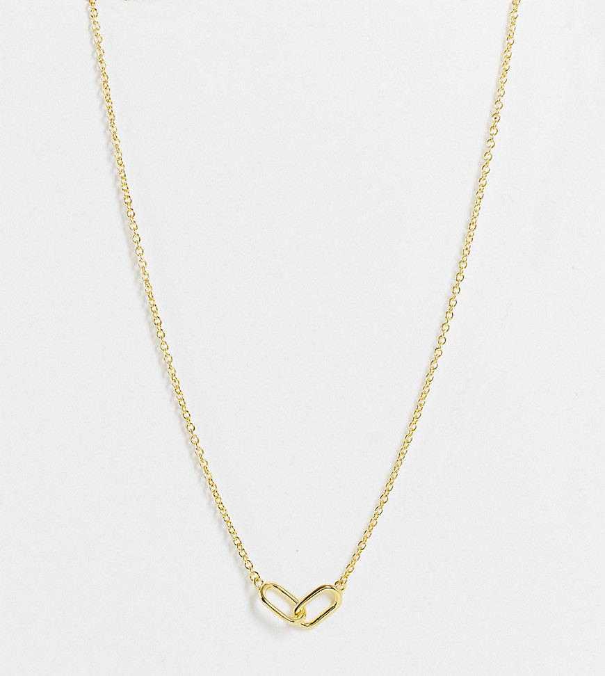 DesignB London necklace with interlocking pendant in gold plate