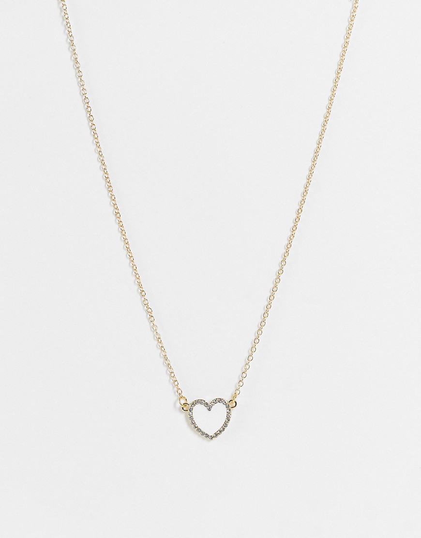DesignB London necklace with pearlized heart pendant in gold tone