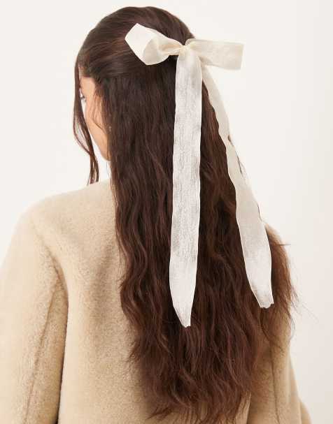 DesignB London - Nœud pour cheveux en tulle - Crème - view 1