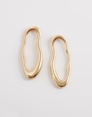 DesignB London - Ohrstecker in Gold mit geschmolzenem Design-Goldfarben