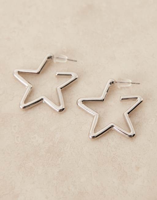 DesignB London - Oorbellen met sterren in zilver, 2 van 3