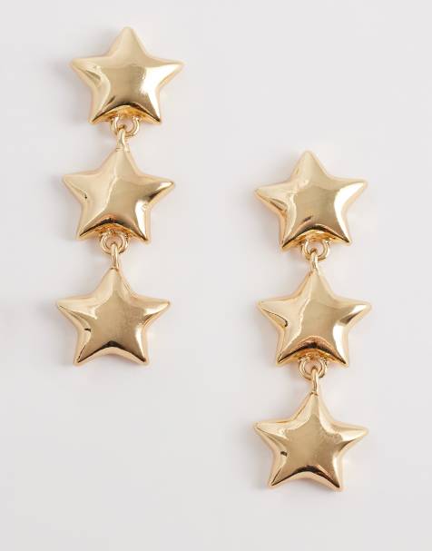 DesignB London - Oorhangers met sterretjes in goud - view 1