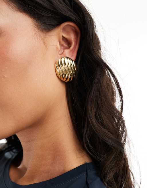 DesignB London - Oorknopjes in vintage stijl in goud 