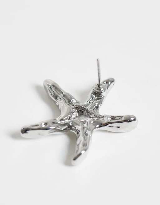 DesignB London - Oorknopjes met zeester in zilver, 4 van 4