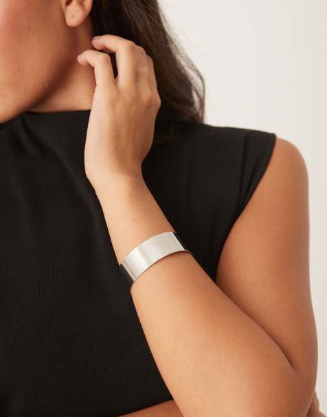DesignB London open bangle bracelet in silver - view 1