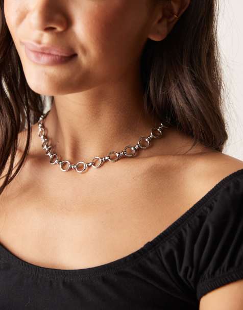 DesignB London open chain necklace in silver - view 1
