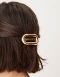 [DesignB London] DesignB London open metal barrette hair clip in gold No Size GOLD