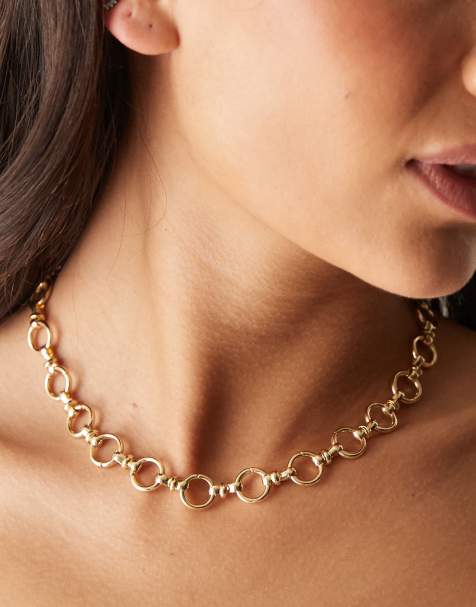 DesignB London - Open schakelketting in goud - view 1