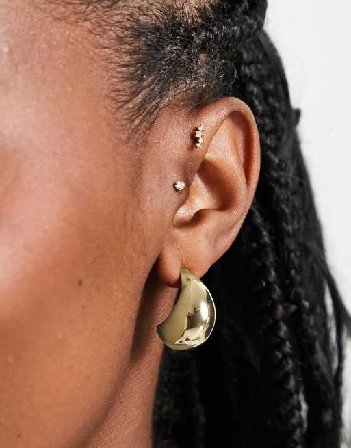 DesignB London - Orecchini color oro spessi a pendente