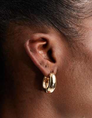 DesignB London - Orecchini ovali spessi da 20 mm color oro 