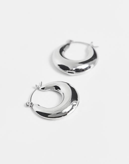 DesignB London - Orecchini pendenti argento a cerchio, 4 di 4