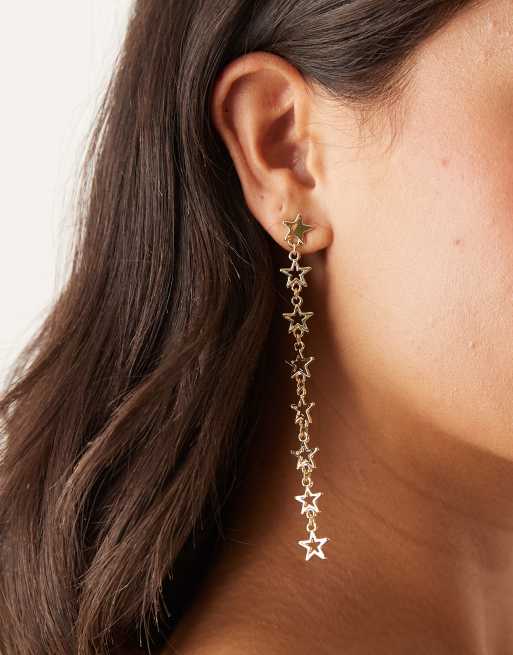 DesignB London - Orecchini pendenti color oro con stelle