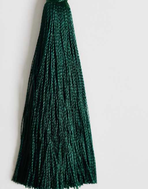 DesignB London - Orecchini verde scuro con nappe, 4 di 4