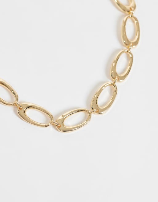 DesignB London oval link chain necklace in gold, 3 of 4