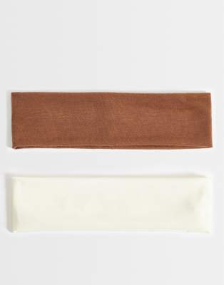 Designb London Pack Of 2 Jersey Headbands In Multi