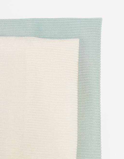 DesignB London pack of 2 jersey wide headbands in sage green and ecru , 4 of 4