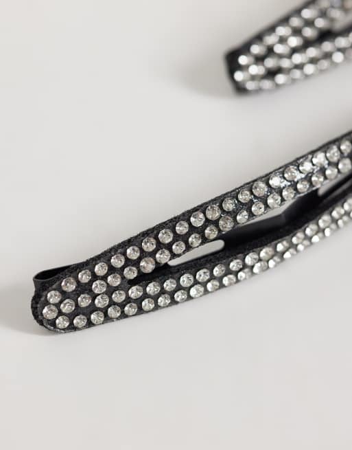 DesignB London pack of 2 snaps with glass detail in clear, 2 of 3