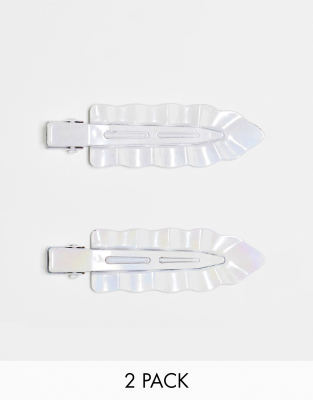 Designb London Pack Of Styling Clips In Silver Asos