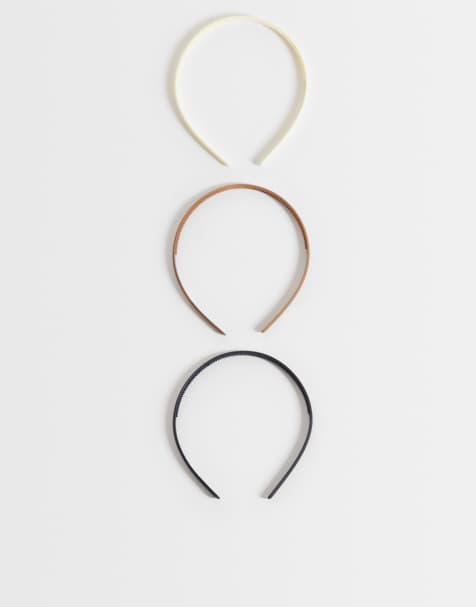 DesignB London pack of 3 essential headbands in neutrals - view 1