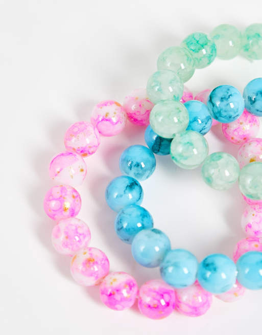 DesignB London pack of 3 glass stone bead bracelets, 2 of 4