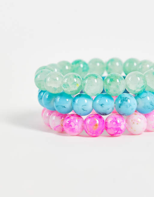 DesignB London pack of 3 glass stone bead bracelets, 3 of 4