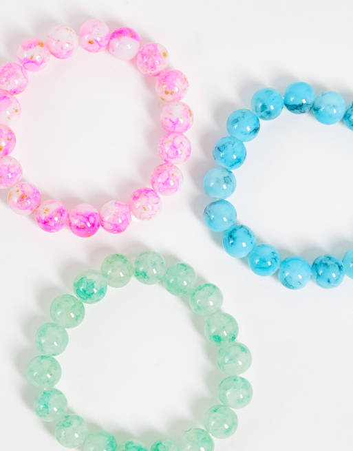 DesignB London pack of 3 glass stone bead bracelets, 4 of 4