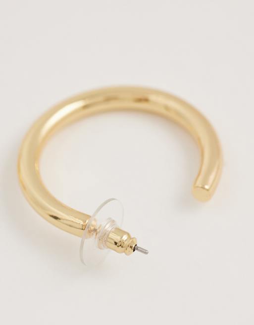 DesignB London pack of 3 hoop earrings in gold, 3 of 4