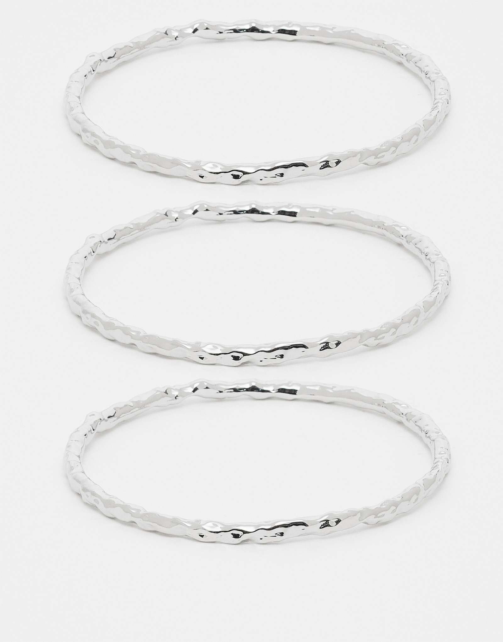 Набор DesignB London из 3-х браслетов molten из серебра