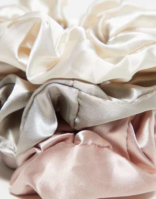 DesignB London pack of 3 scrunchies in pastel tones , 3 of 4