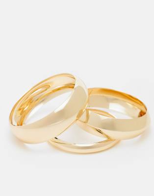 Designb London Pack Of 3 Statement Bangle Bracelets