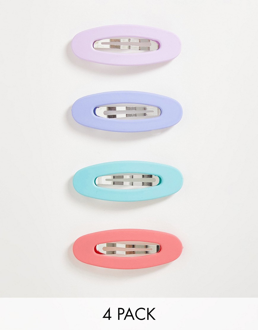DesignB London pack of 4 pastel snap clips-Multi