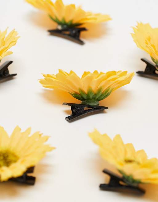 DesignB London pack of 6 sunflower hair clips, 2 of 3