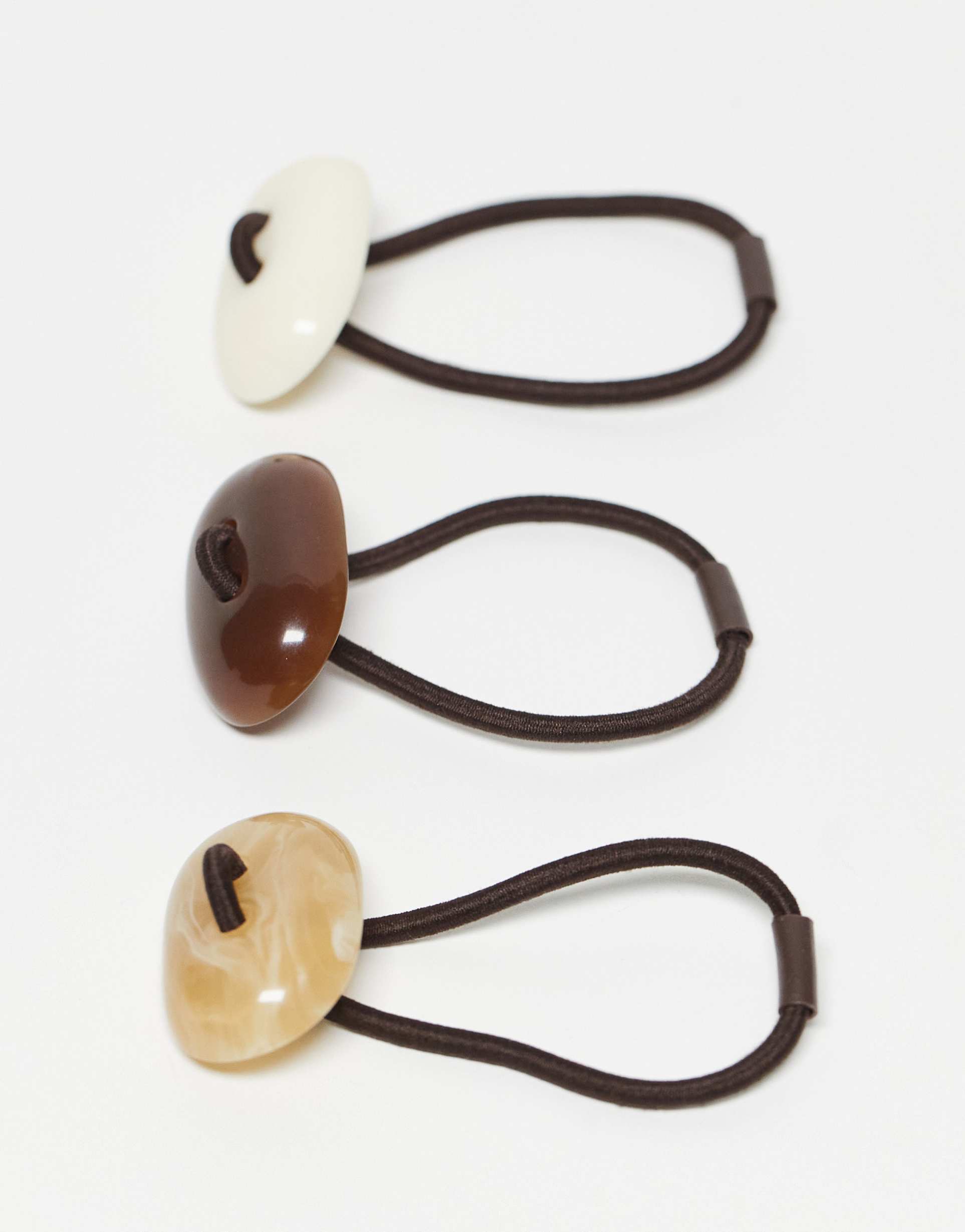 designb london pack of three resin hair ties in neutrals
