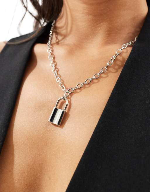 Topshop padlock necklace top