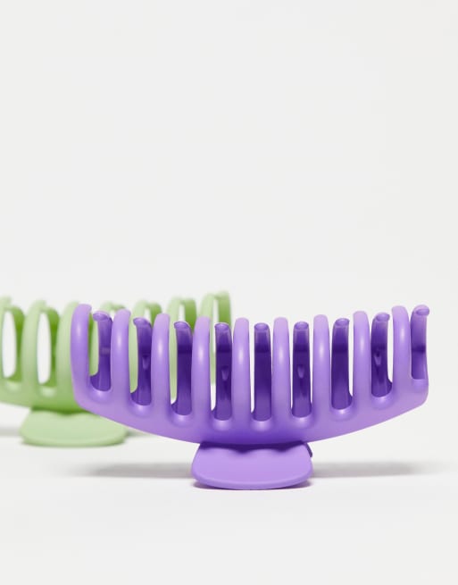 DesignB London - Pakke med 2 hårklemmer i lilla og grøn , 2 af 4
