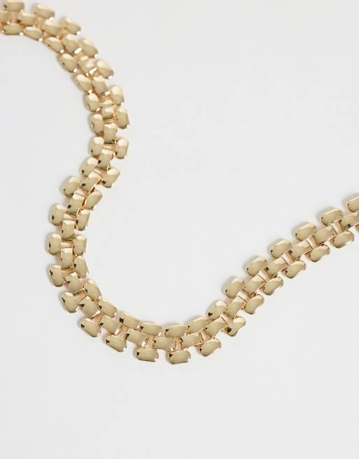 DesignB London panther link chain necklace in gold, 3 of 4