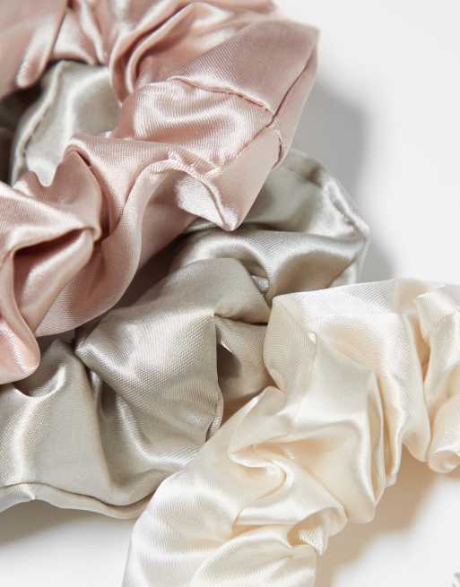 DesignB London – Pastellfärgade hårsnoddar i satin, 3-pack , 2 av 4